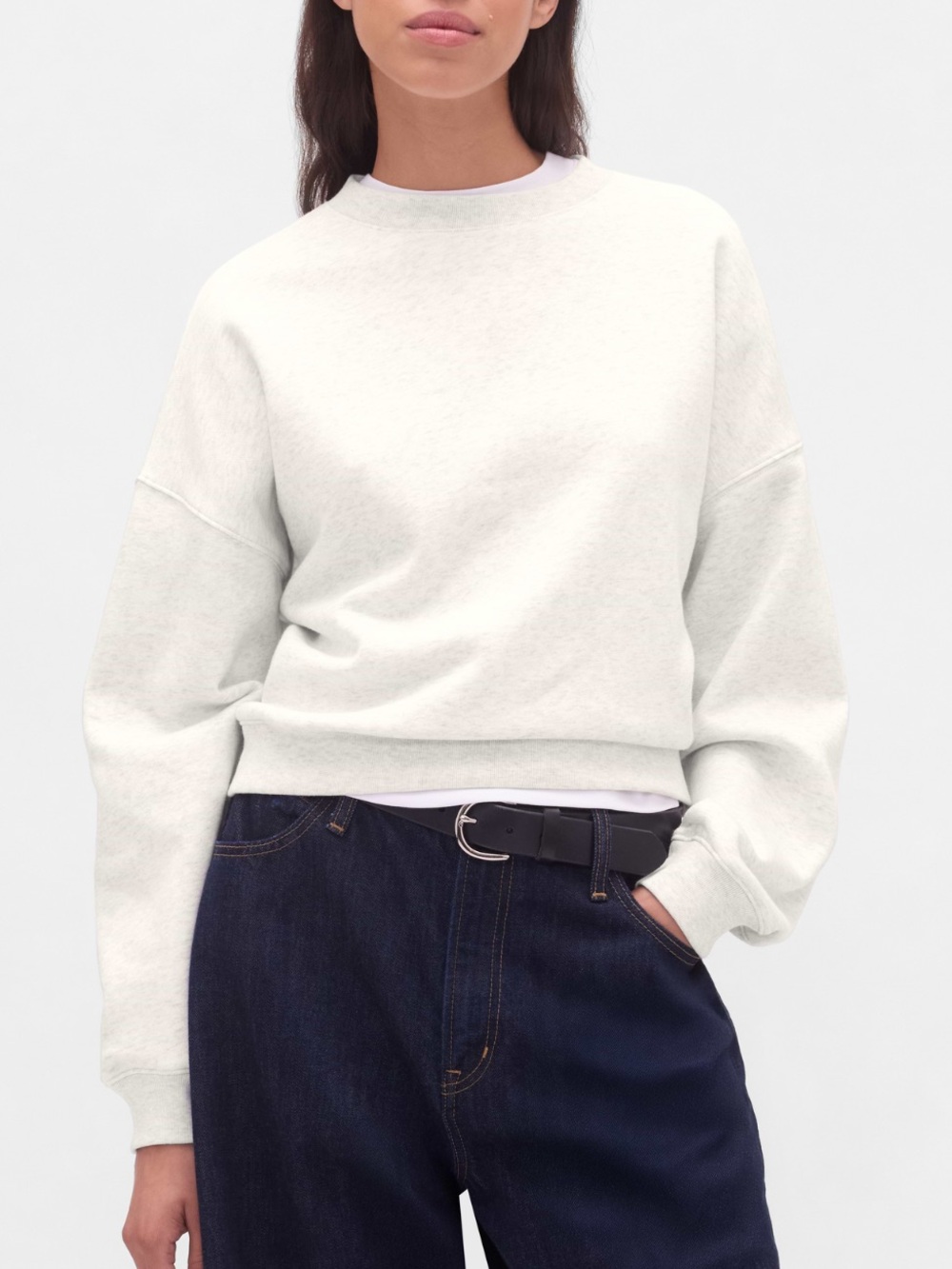 Gap VintageSoft Wedge Crew Sweatshirt in Light Heather Gray